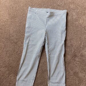 Jules & Leopold Women’s Cropped Navy Blue Pinstriped Stretch Pants Size Large